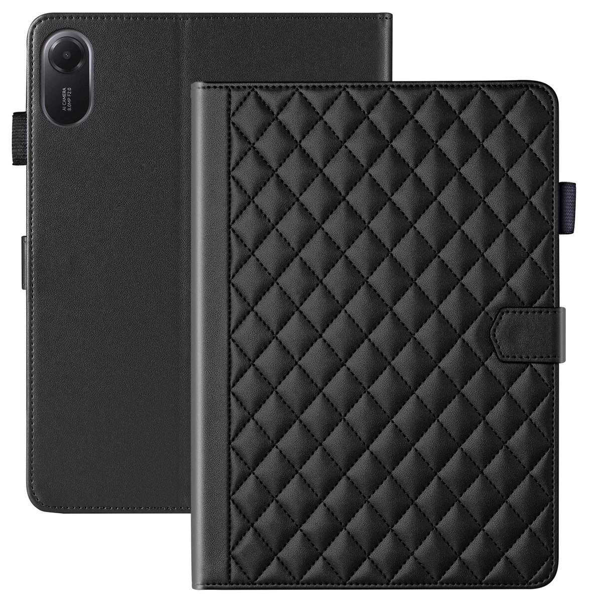 For Xiaomi Redmi Pad 2 / Pad SE 2025 Rhombus Lattice Leather Tablet Case(Black)
