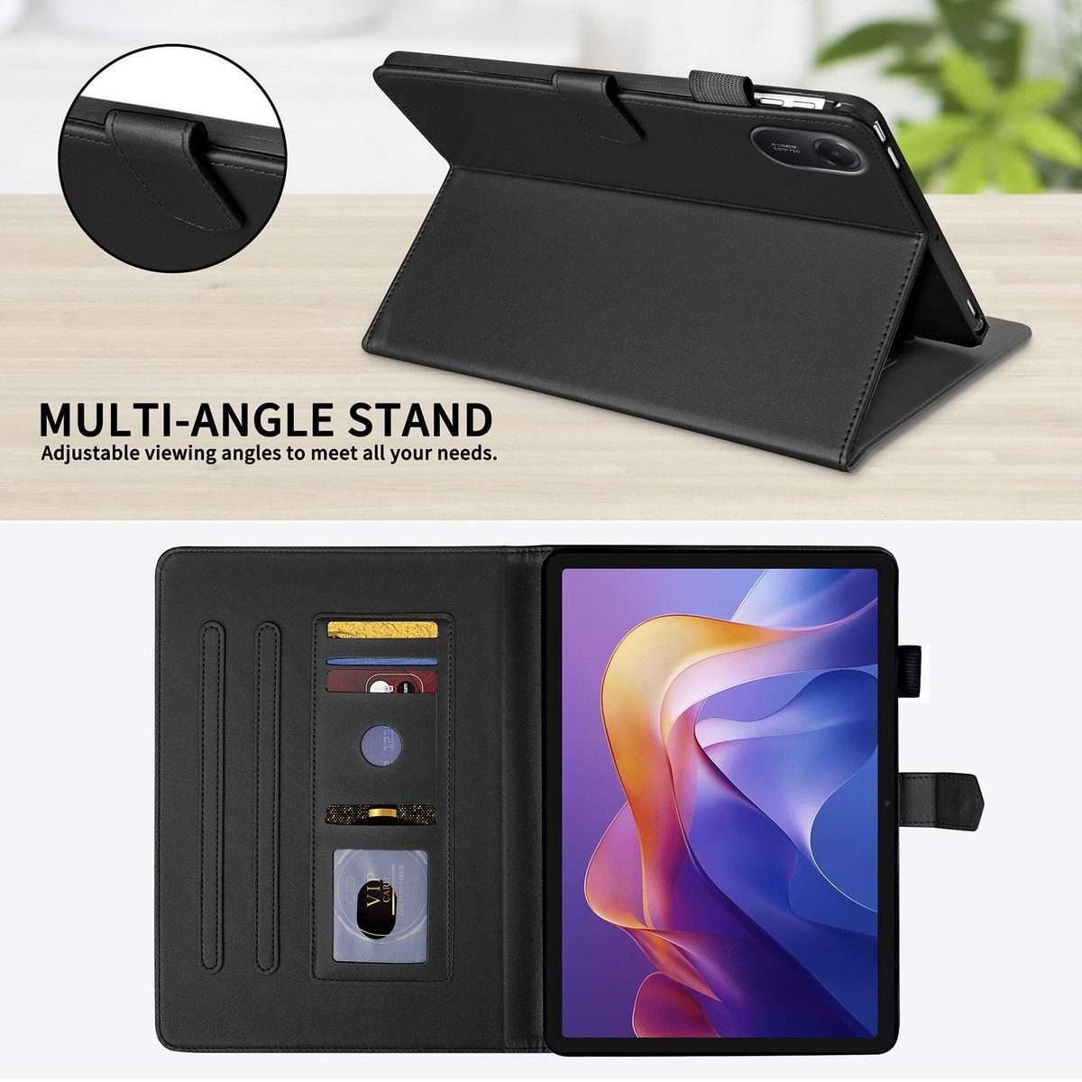 For Xiaomi Redmi Pad 2 / Pad SE 2025 Rhombus Lattice Leather Tablet Case(Black)