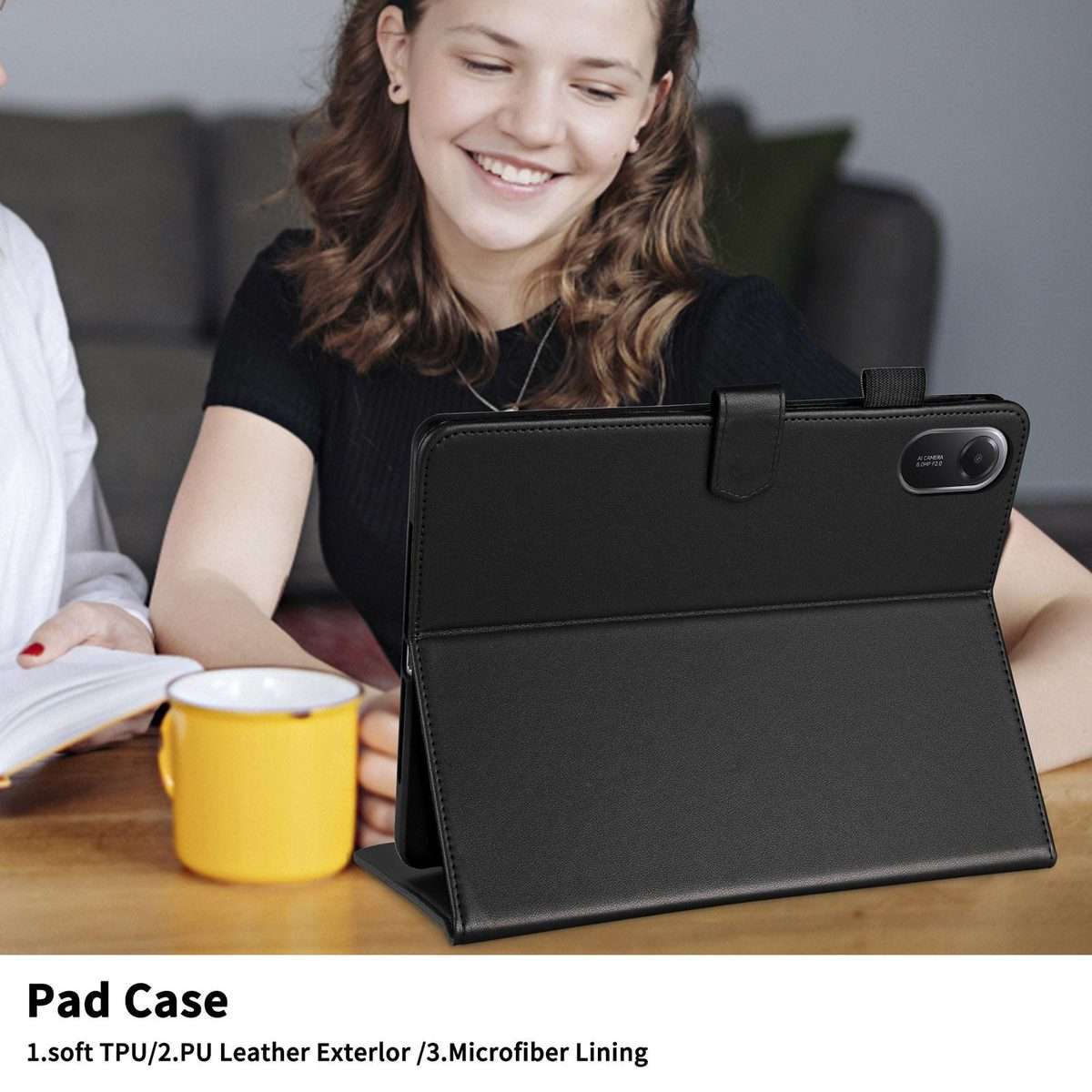 For Xiaomi Redmi Pad 2 / Pad SE 2025 Rhombus Lattice Leather Tablet Case(Black)