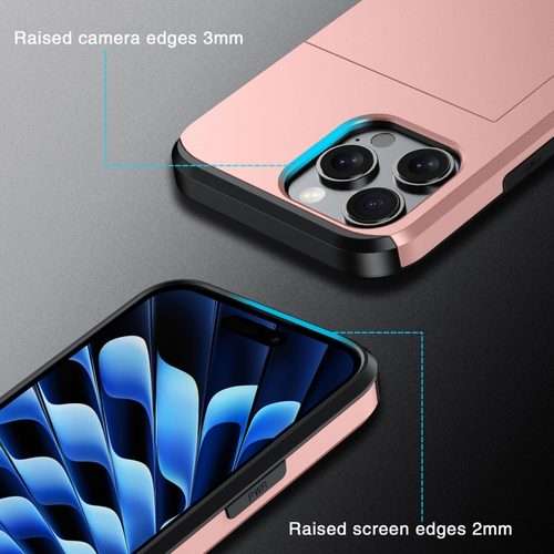 For iPhone 16 Pro Shockproof Armor Phone Case with Card Slot(Black)