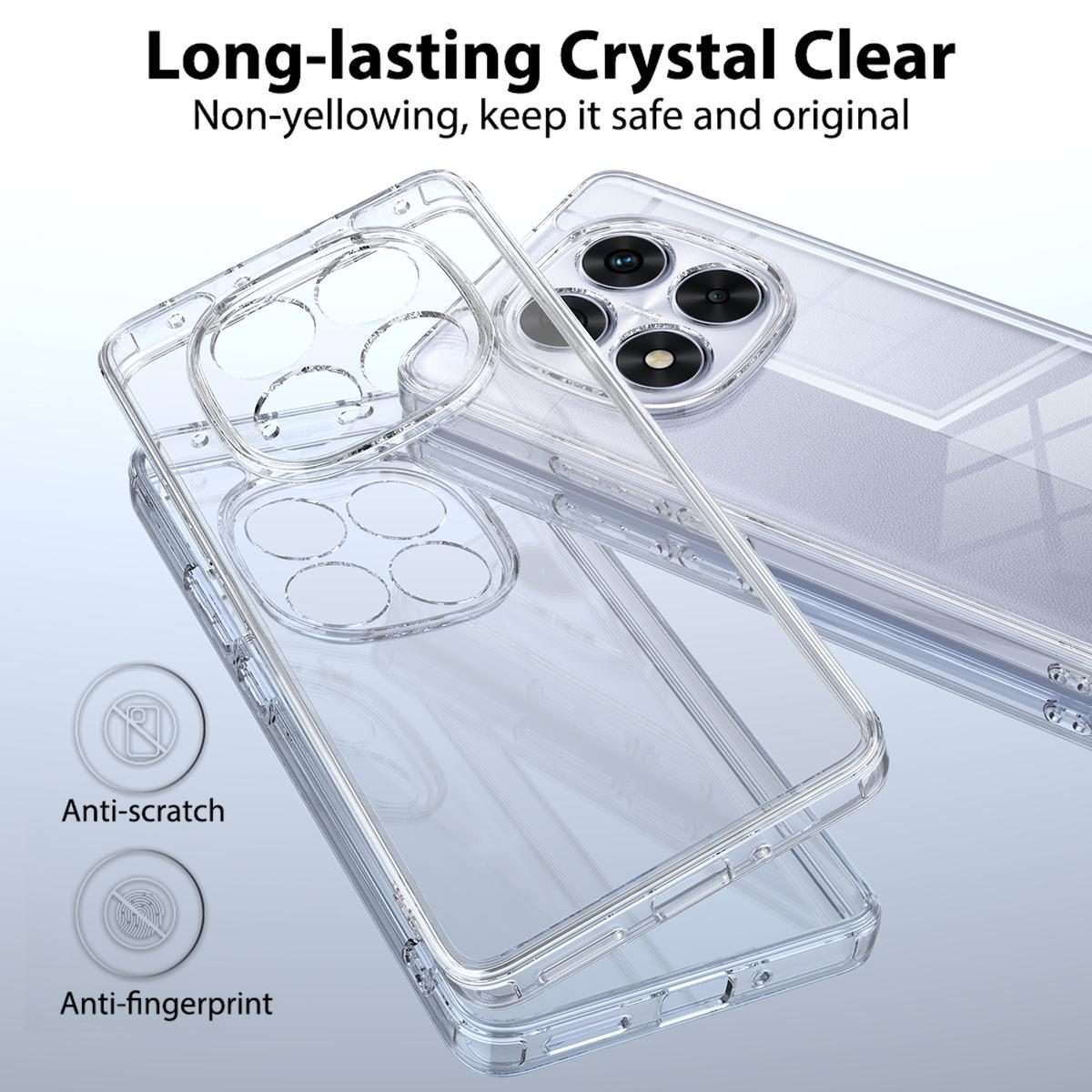 For Redmi Note 14 Pro+ 5G Scratchproof Acrylic TPU Phone Case(Transparent)