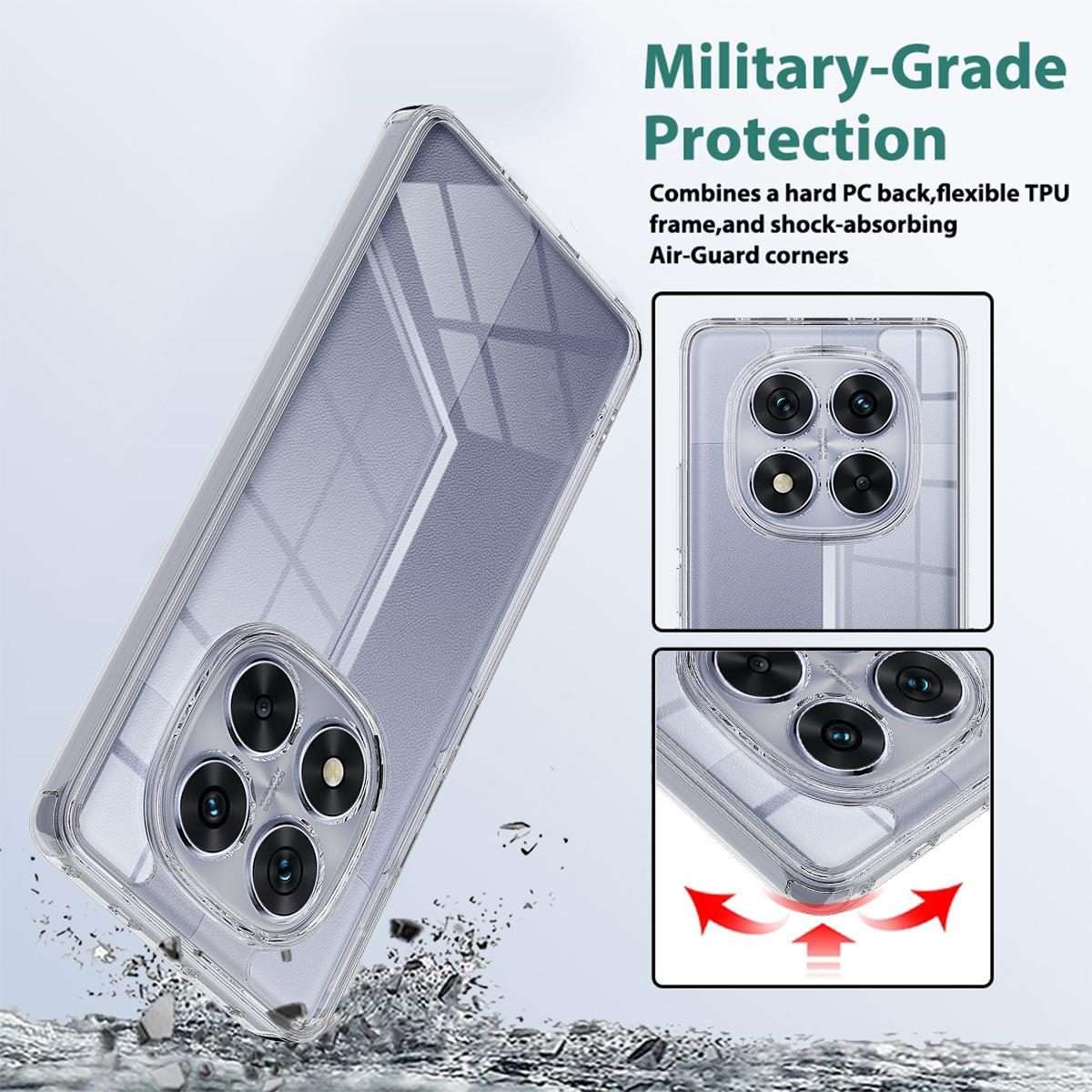 For Redmi Note 14 Pro+ 5G Scratchproof Acrylic TPU Phone Case(Transparent)