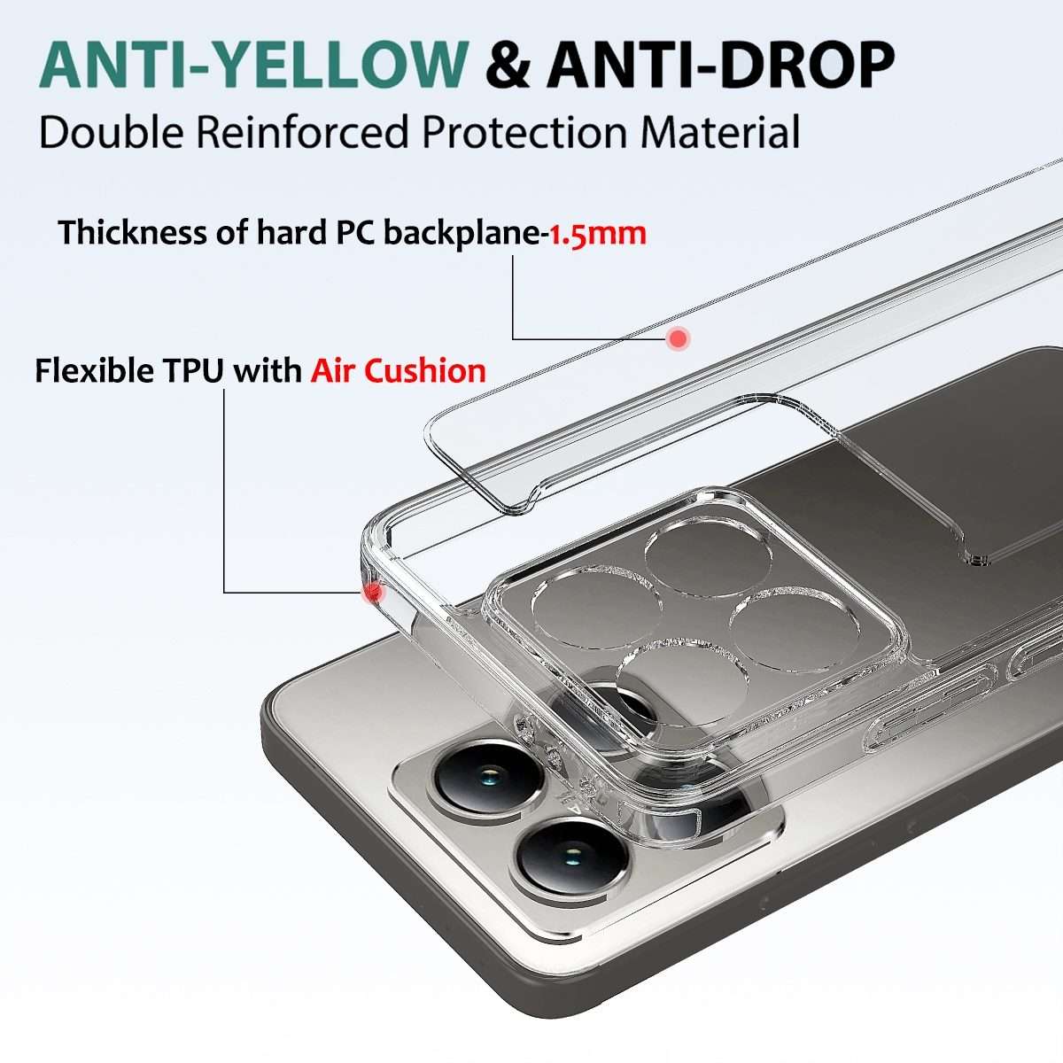 For Xiaomi 14T Pro 5G Scratchproof Acrylic TPU Phone Case(Transparent)