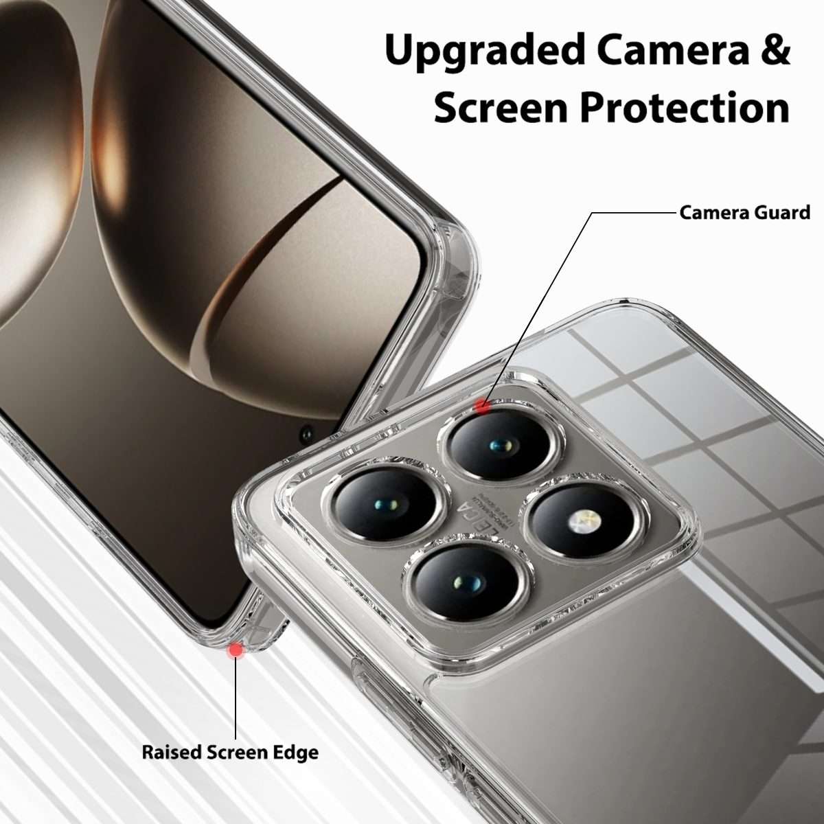 For Xiaomi 14T Pro 5G Scratchproof Acrylic TPU Phone Case(Transparent)