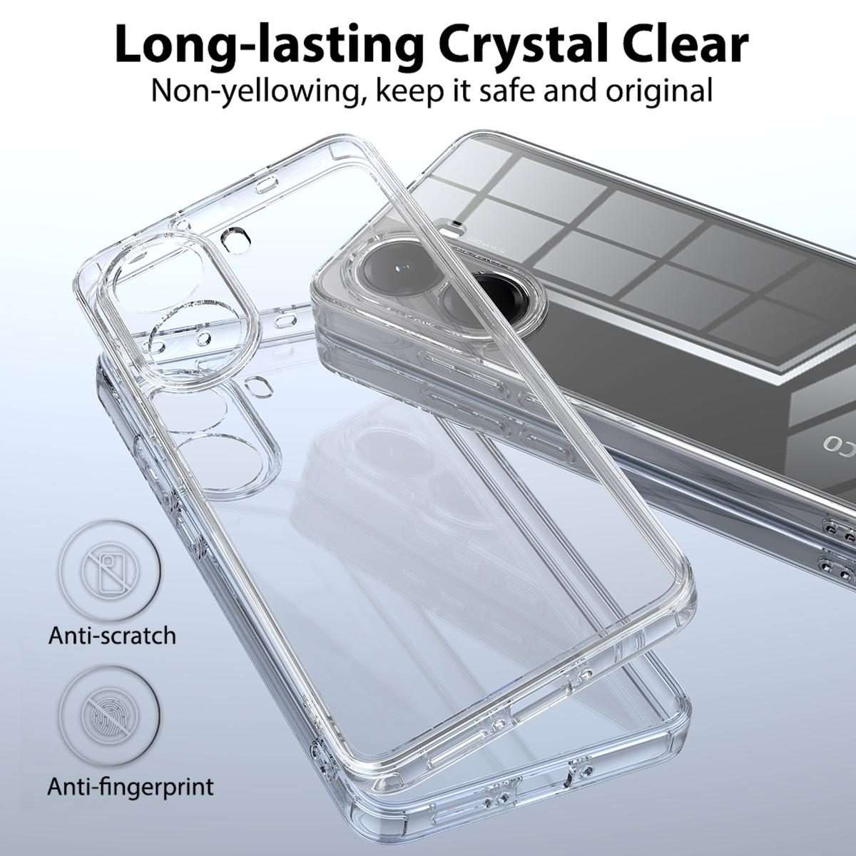 For Xiaomi Poco X7 Pro Scratchproof Acrylic TPU Phone Case(Transparent)