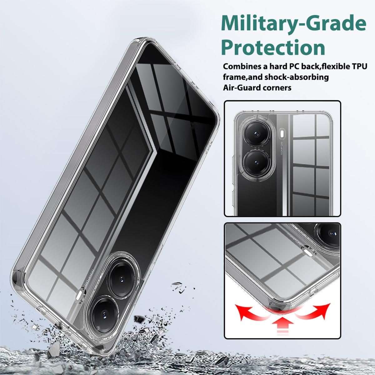 For Xiaomi Poco X7 Pro Scratchproof Acrylic TPU Phone Case(Transparent)