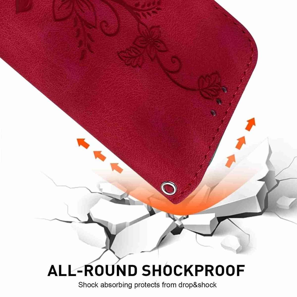 For Redmi K80 / K80 Pro / Xiaomi Poco F7 Pro Lily Embossed Leather Phone Case(Red)