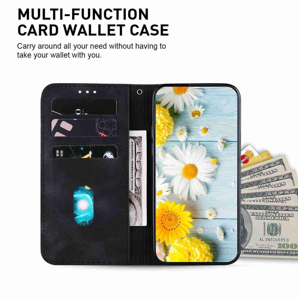 For Redmi K80 / K80 Pro / Xiaomi Poco F7 Pro Lily Embossed Leather Phone Case(Black)