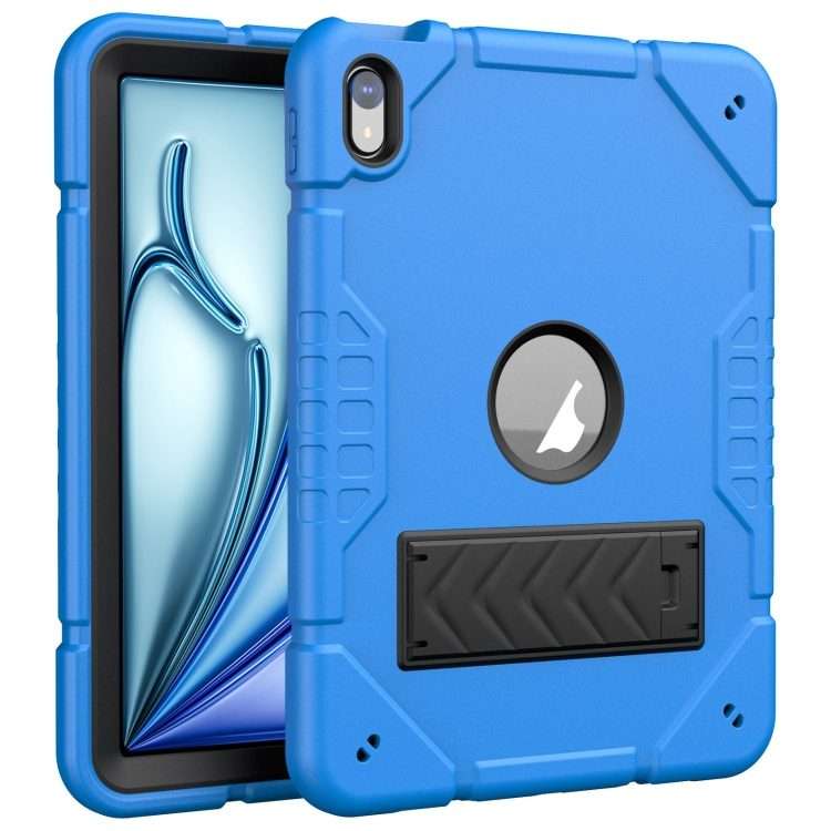 For iPad Air 11 2026 / 2025 / 2024 Armor Holder Silicone Hybrid PC Tablet Case(Blue)