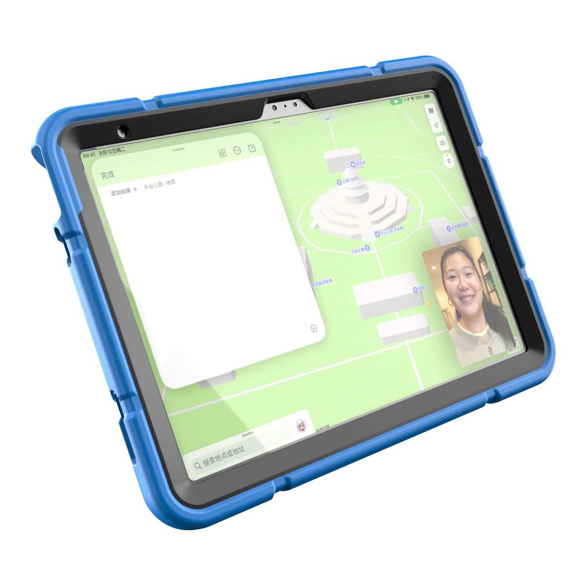For iPad Air 11 2026 / 2025 / 2024 Armor Holder Silicone Hybrid PC Tablet Case(Blue)