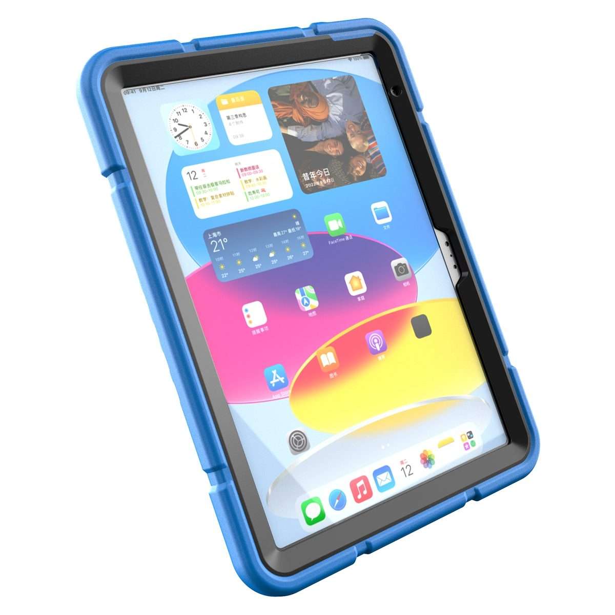 For iPad Air 11 2026 / 2025 / 2024 Armor Holder Silicone Hybrid PC Tablet Case(Blue)