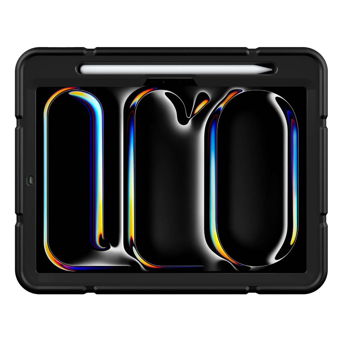 For iPad Pro 11 2025 / 2024 Armor Holder Silicone Hybrid PC Tablet Case(Black)