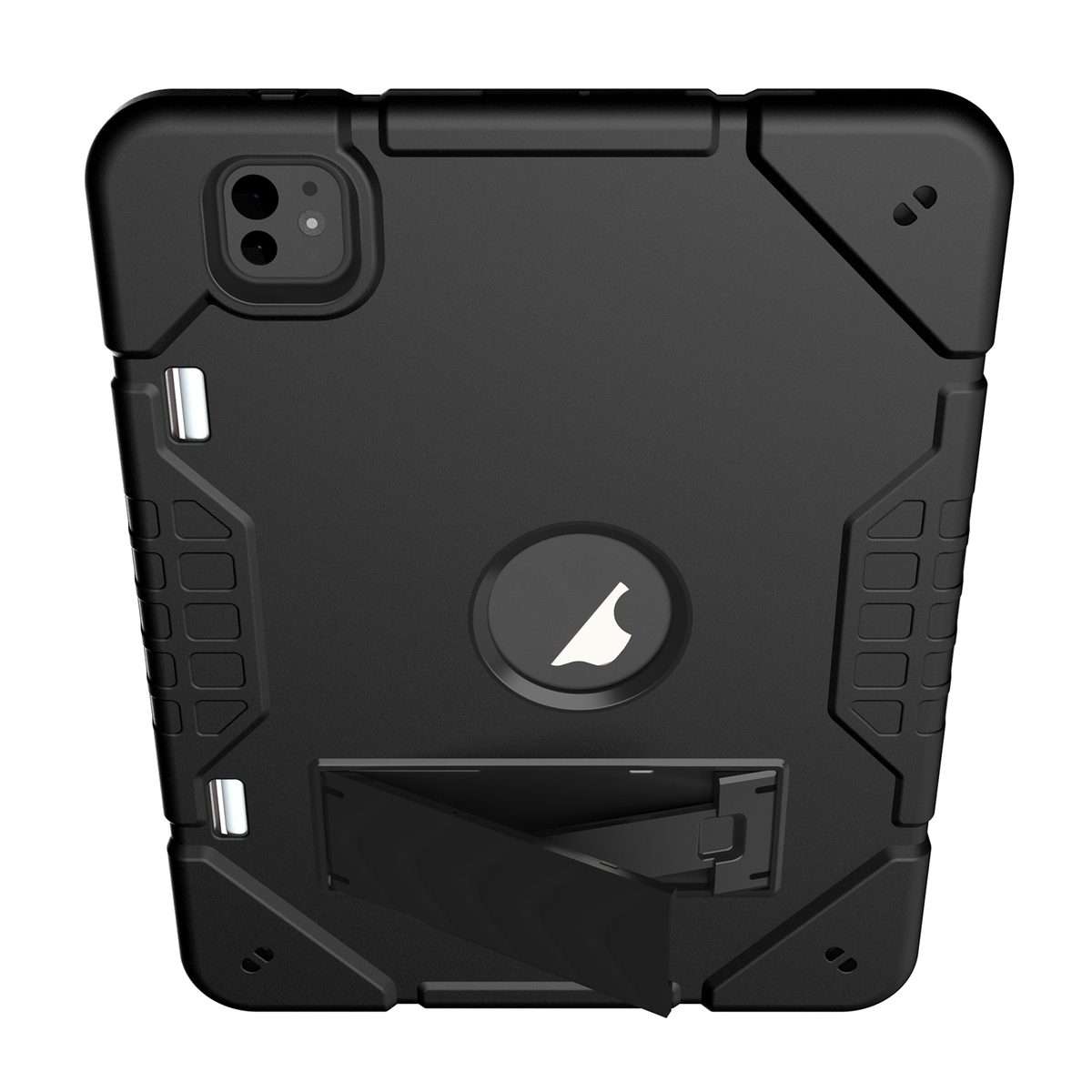For iPad Pro 11 2025 / 2024 Armor Holder Silicone Hybrid PC Tablet Case(Black)