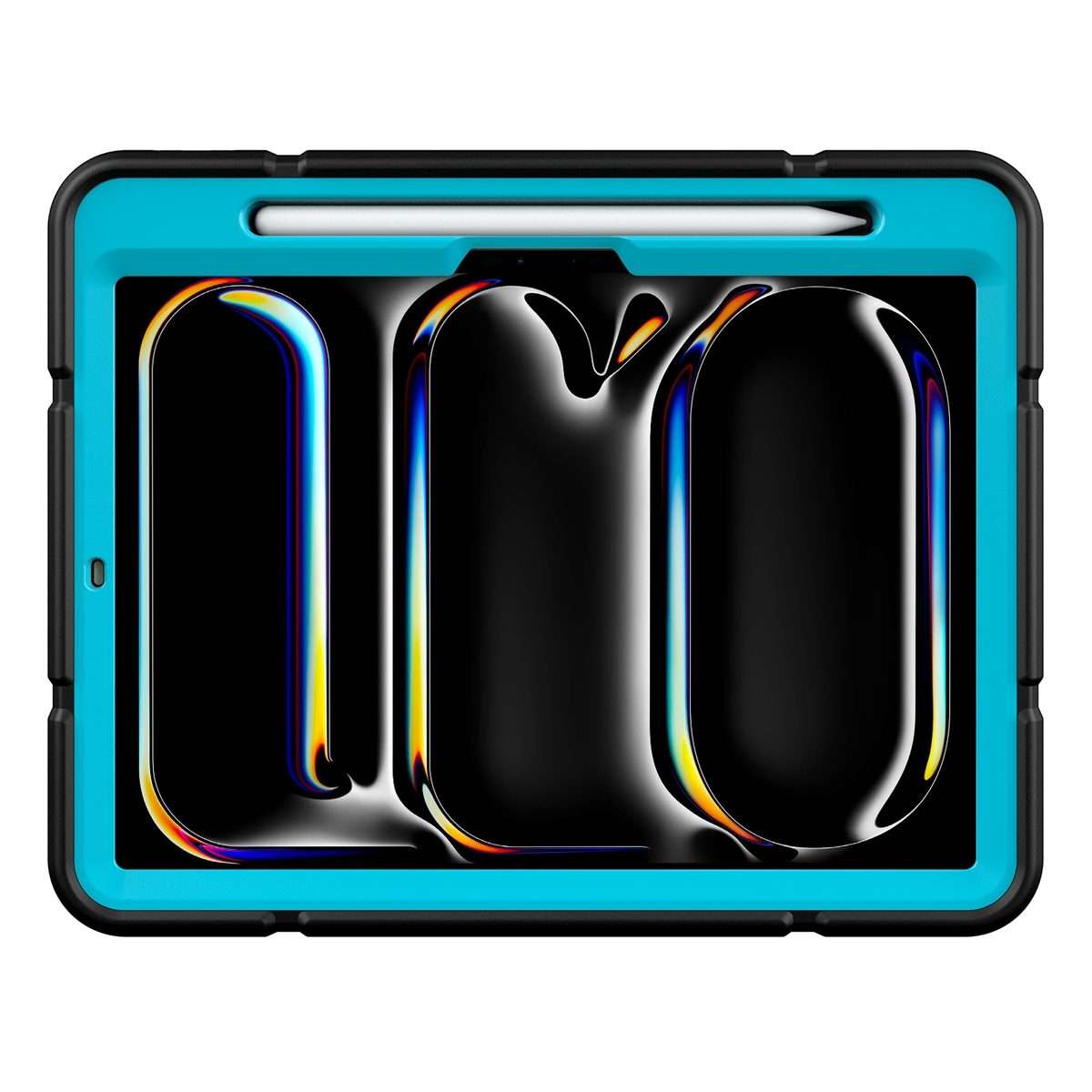 For iPad Pro 11 2025 / 2024 Armor Holder Silicone Hybrid PC Tablet Case(Black Blue)