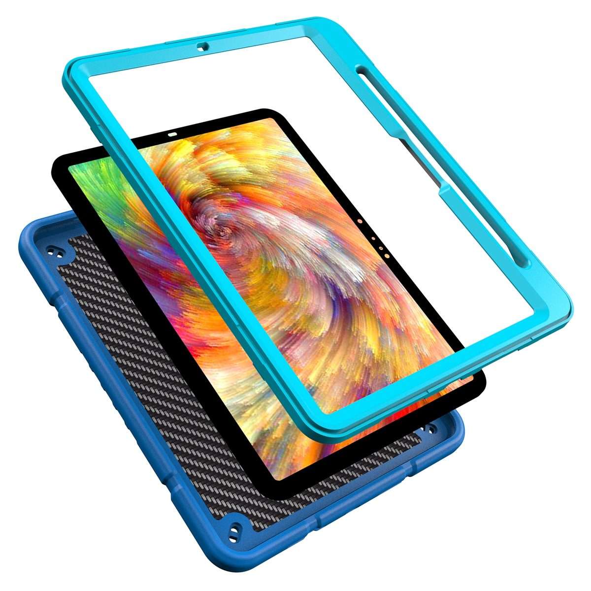 For iPad Pro 11 2025 / 2024 Armor Holder Silicone Hybrid PC Tablet Case(Blue)