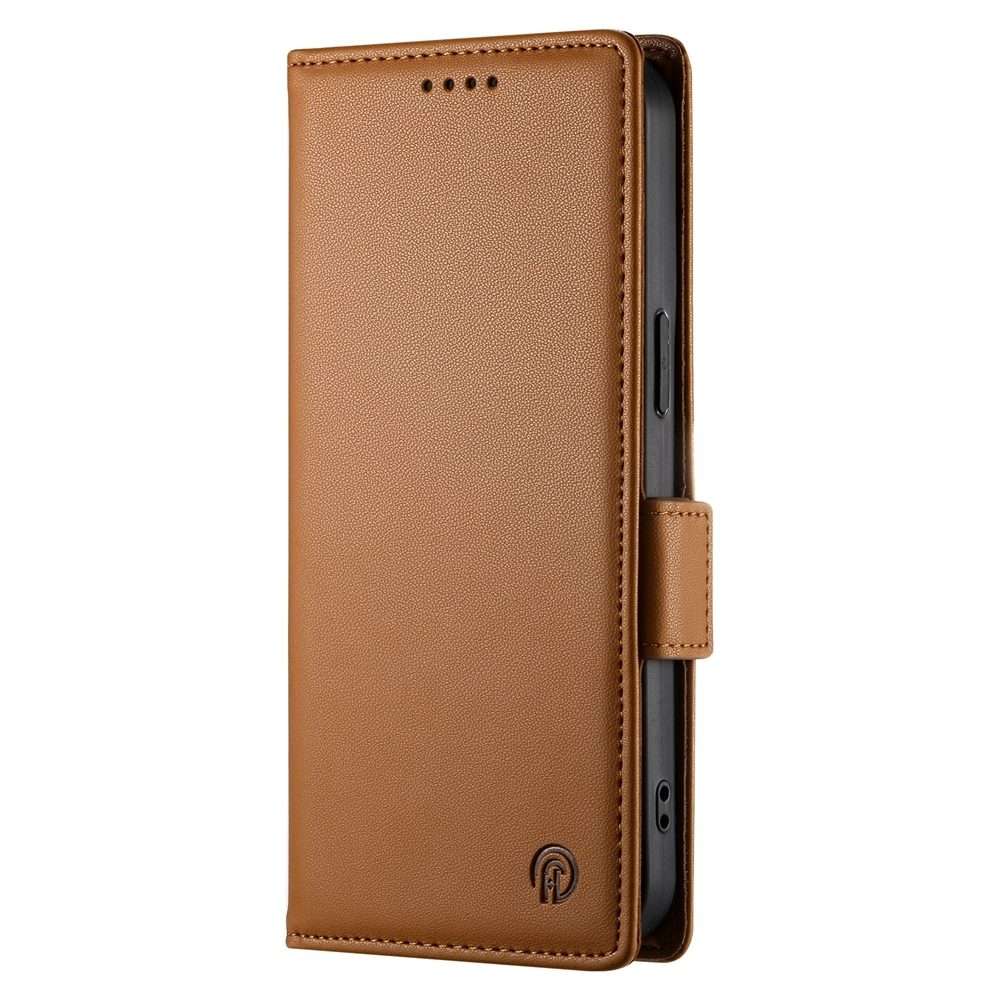 For iPhone 16 Pro Max Side Buckle Magnetic Frosted Leather Phone Case(Brown)