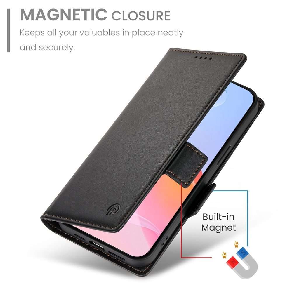 For iPhone 16 Pro Side Buckle Magnetic Frosted Leather Phone Case(Black)
