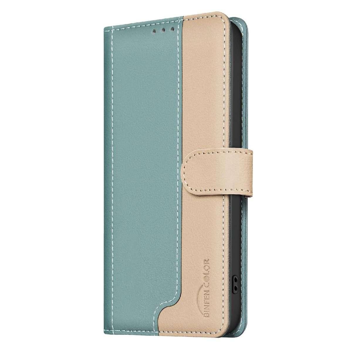 For Redmi Note 14 Pro 4G Color Matching RFID Anti-theft Leather Phone Case(Green)
