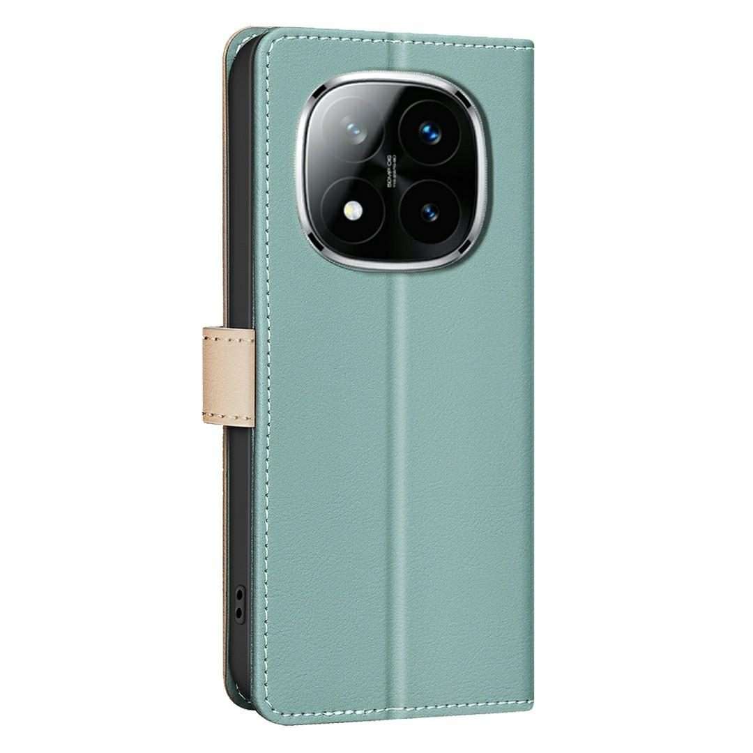 For Redmi Note 14 Pro 4G Color Matching RFID Anti-theft Leather Phone Case(Green)
