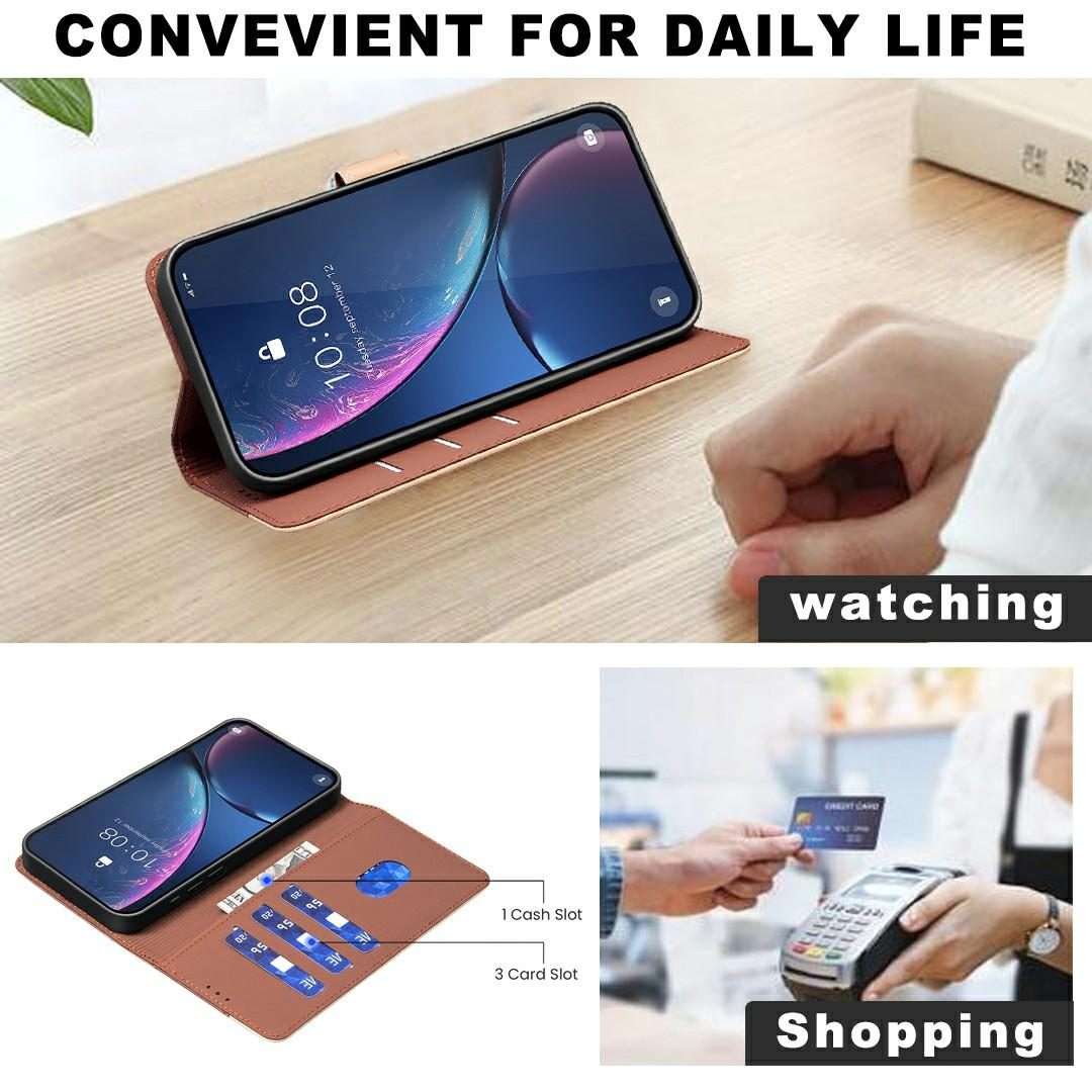 For Redmi Note 14 Pro 4G Color Matching RFID Anti-theft Leather Phone Case(Brown)