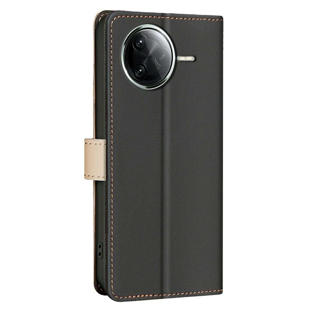 For Redmi K80 / K80 Pro Color Matching RFID Anti-theft Leather Phone Case(Black)