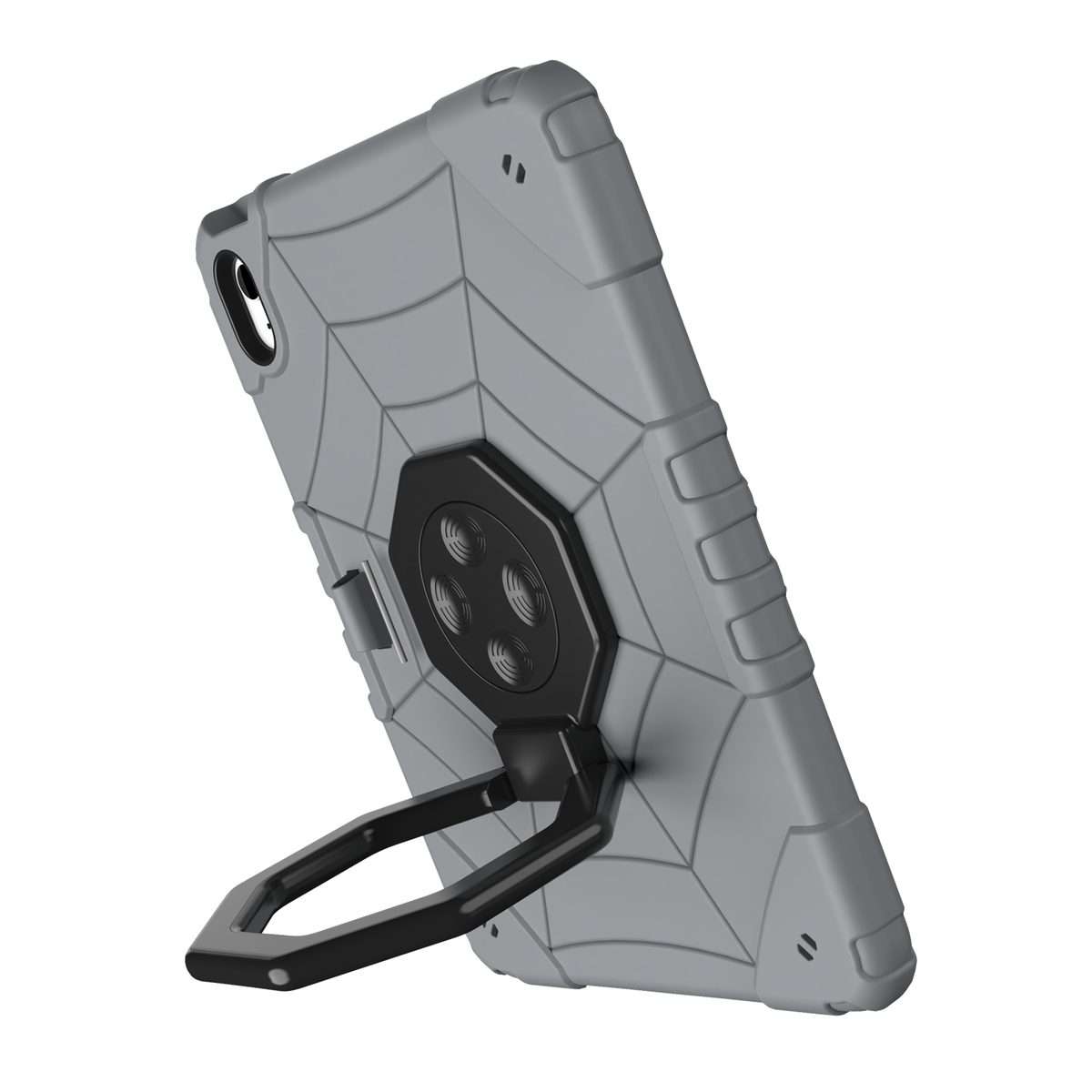 For iPad 2025 / 2022 Spider Turntable Handle Stress Relief Tablet Case(Grey Black)