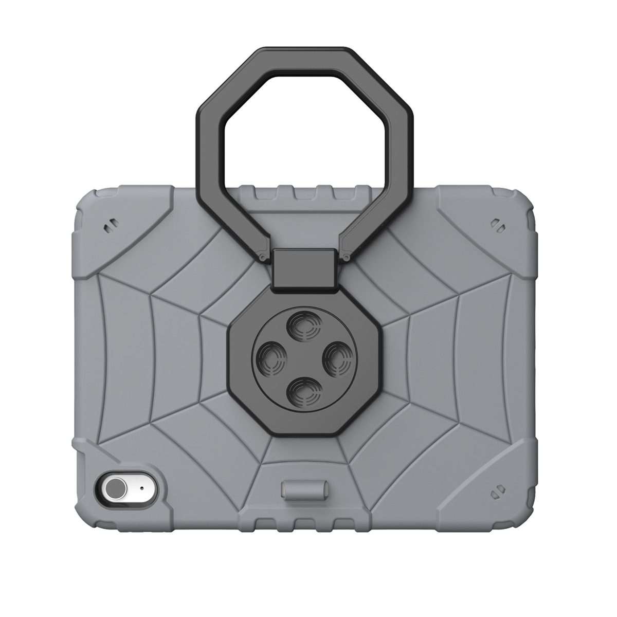 For iPad 2025 / 2022 Spider Turntable Handle Stress Relief Tablet Case(Grey Black)