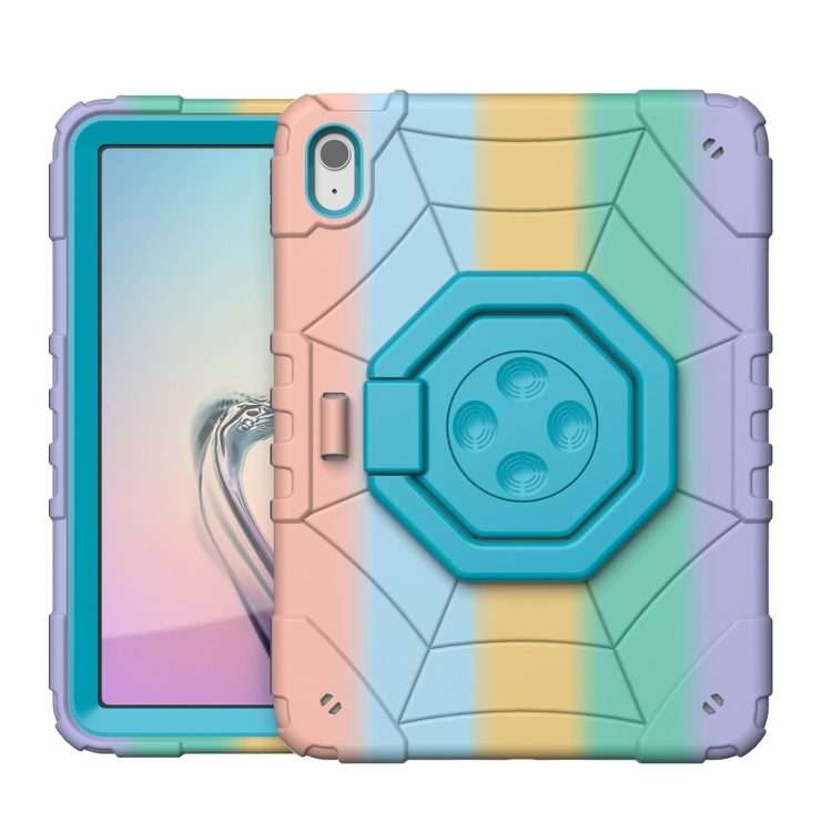 For iPad 2025 / 2022 Spider Turntable Handle Stress Relief Tablet Case(Gradient Color Blue)