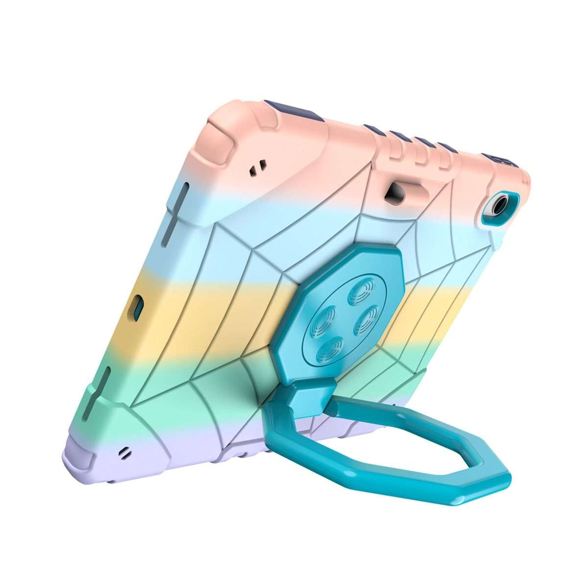For iPad 2025 / 2022 Spider Turntable Handle Stress Relief Tablet Case(Gradient Color Blue)