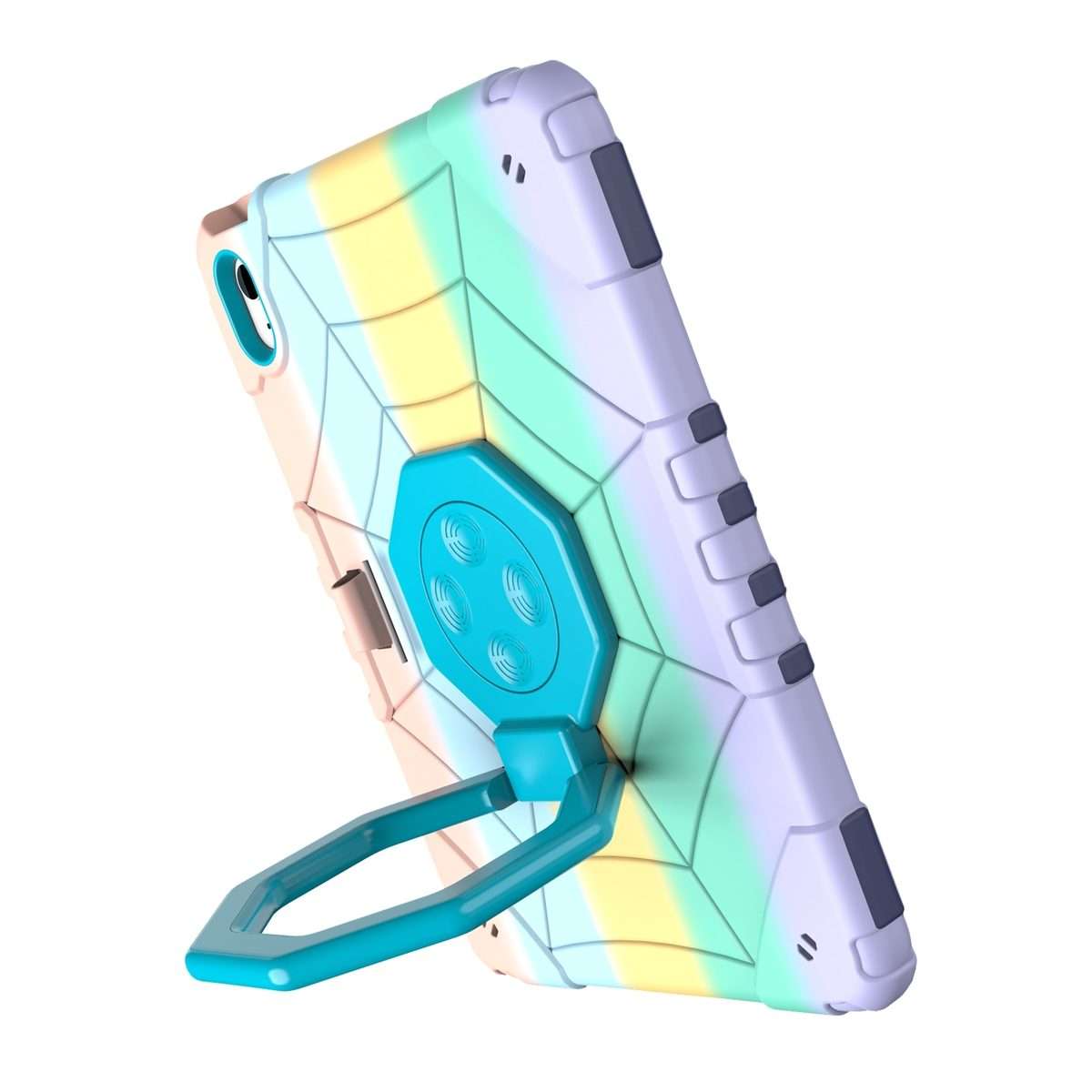 For iPad 2025 / 2022 Spider Turntable Handle Stress Relief Tablet Case(Gradient Color Blue)