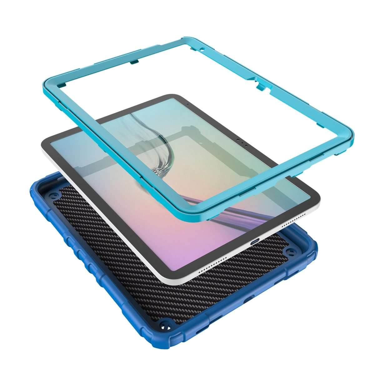 For iPad 2025 / 2022 Spider Turntable Handle Stress Relief Tablet Case(Blue)