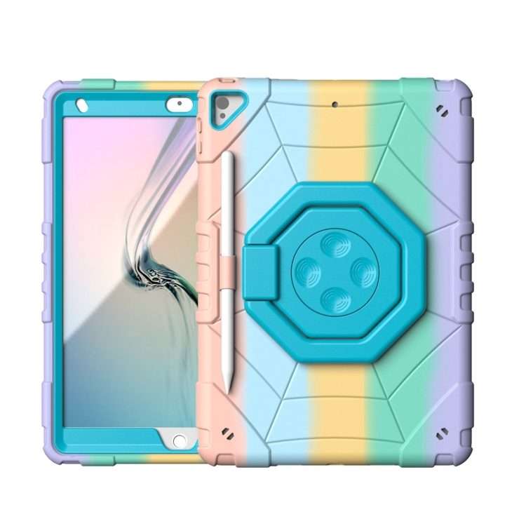 For iPad 10.2 2021 / 2020 / 2019 Spider Turntable Handle Stress Relief T ... (Gradient Color Blue)