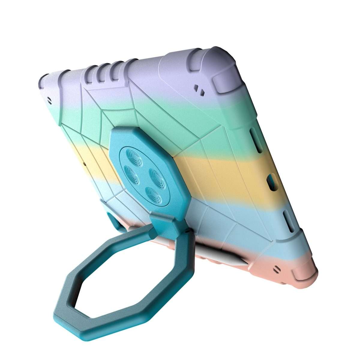 For iPad 10.2 2021 / 2020 / 2019 Spider Turntable Handle Stress Relief T ... (Gradient Color Blue)