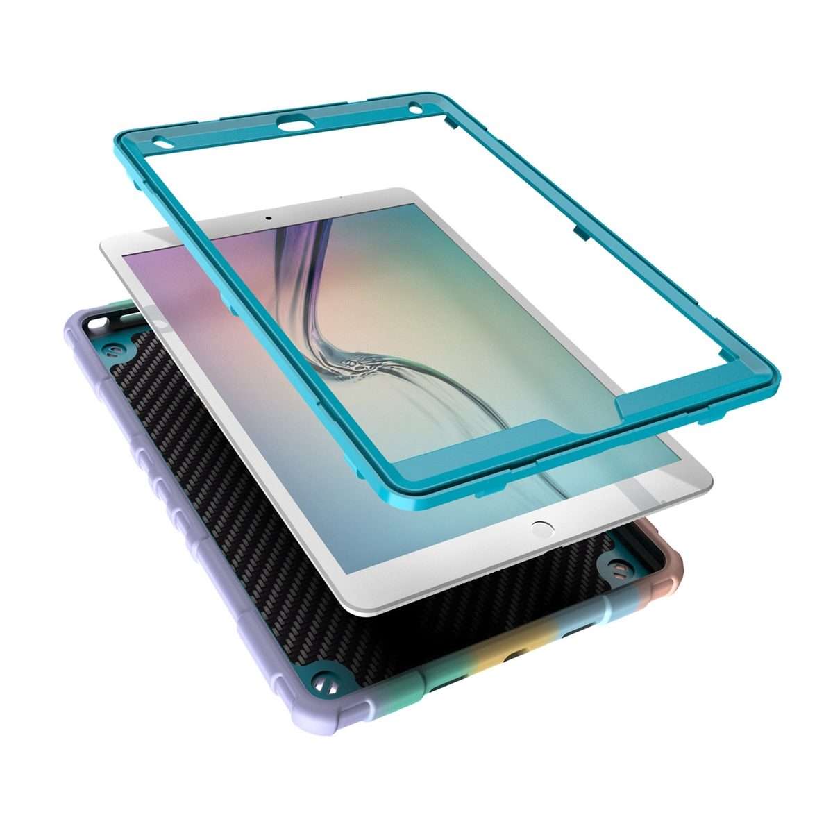 For iPad 10.2 2021 / 2020 / 2019 Spider Turntable Handle Stress Relief T ... (Gradient Color Blue)