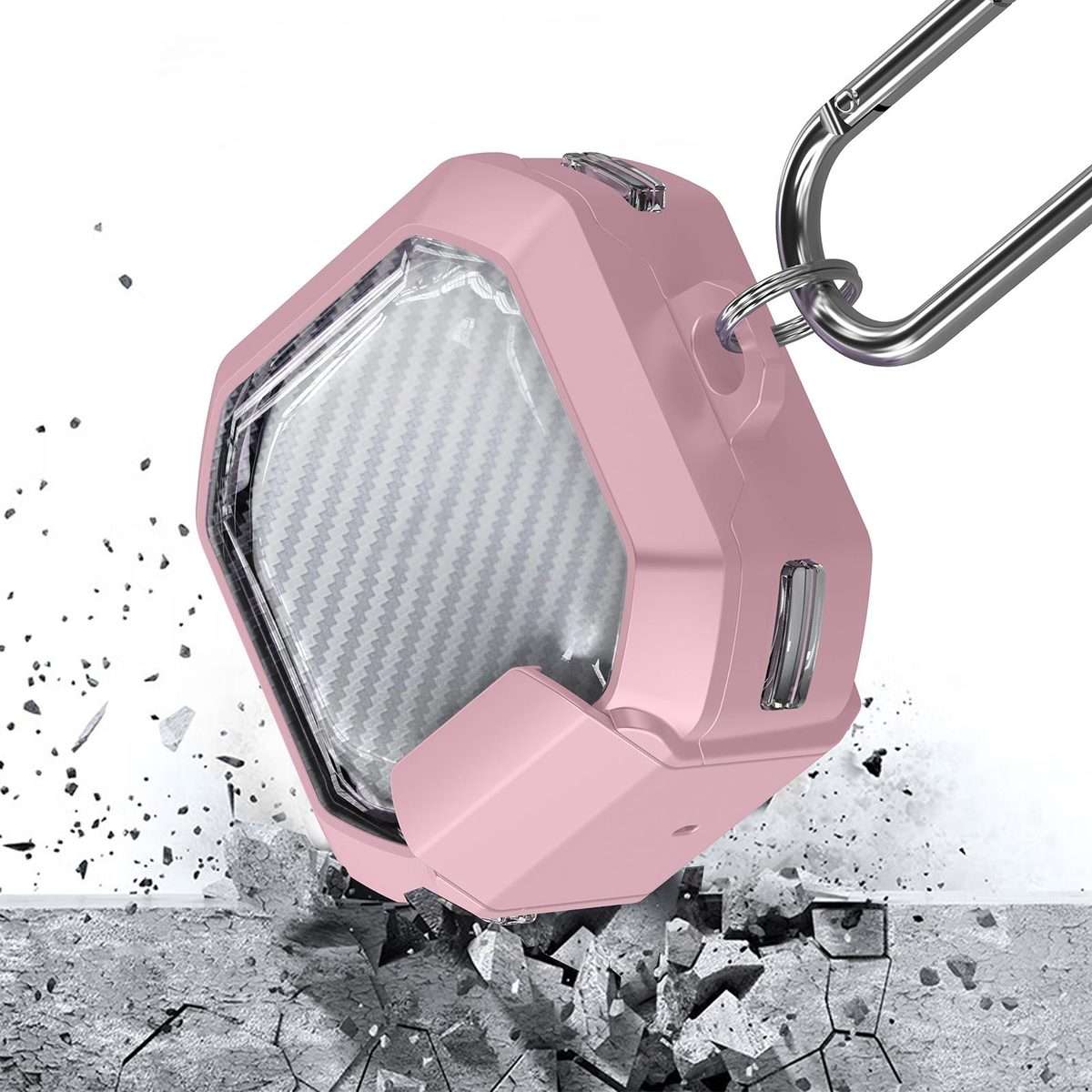 For Samsung Galaxy Buds2 / Live / Pro / FE Transparent Carbon Fiber TPU Hybrid PC Case ... (White)