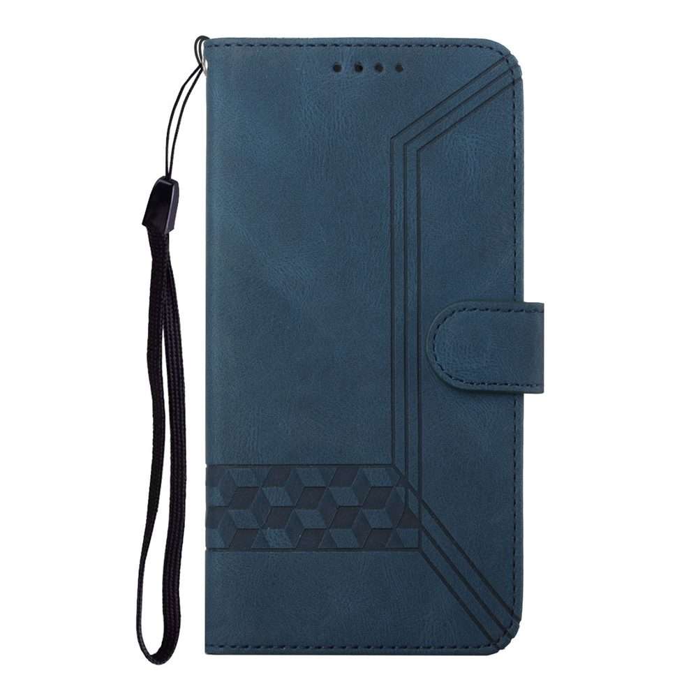 For Redmi Note 14 Pro+ 5G Cubic Skin Feel Flip Leather Phone Case(Blue)