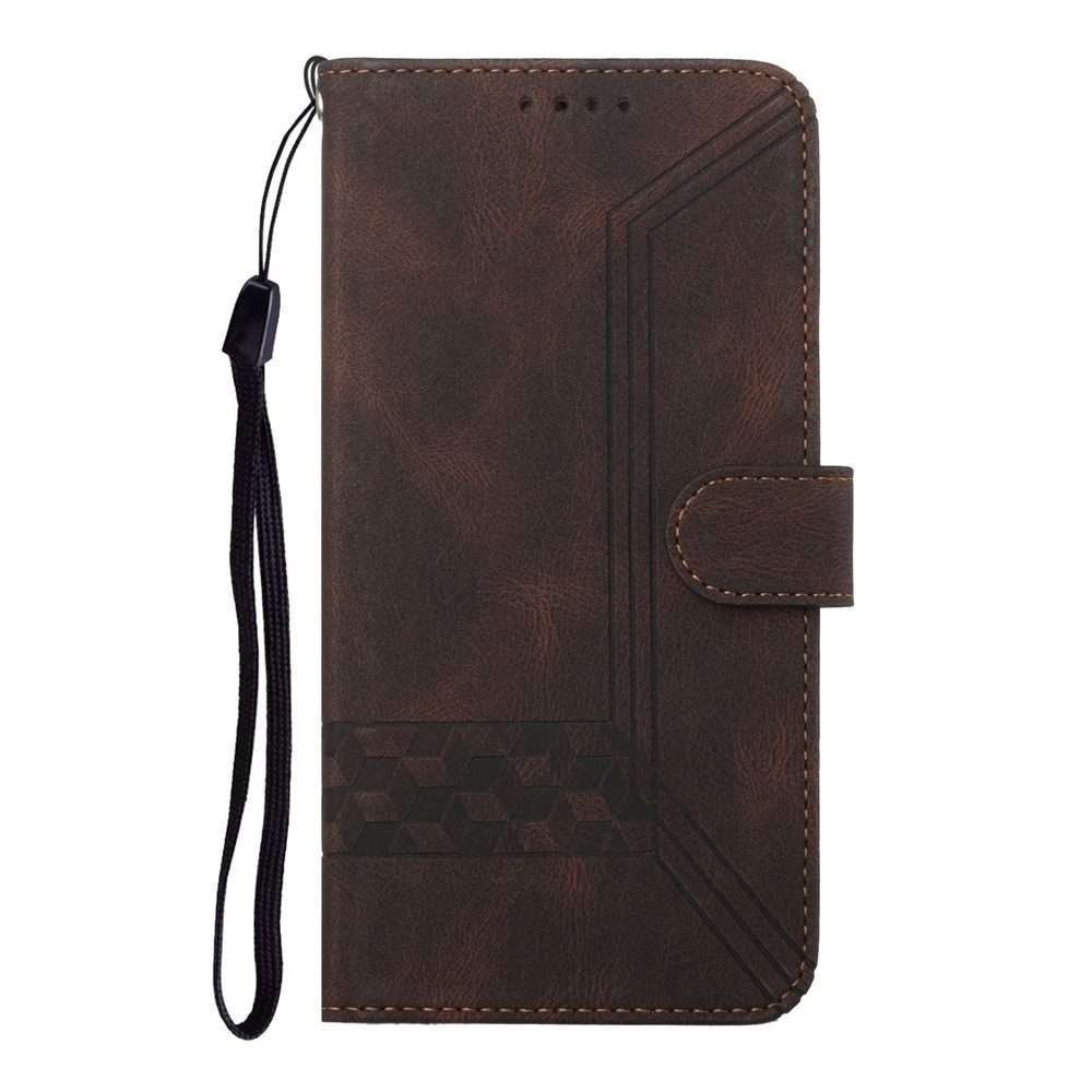 For Redmi Note 14 Pro+ 5G Cubic Skin Feel Flip Leather Phone Case(Brown)