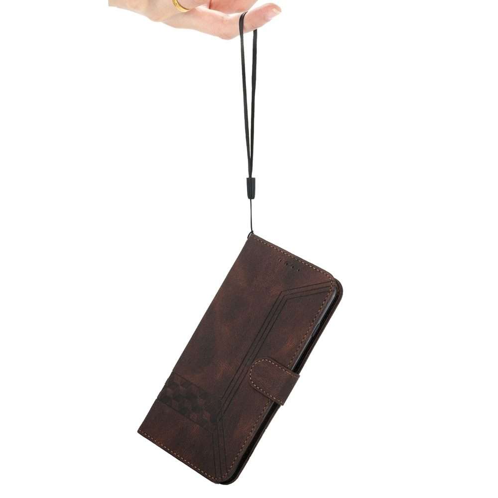 For Redmi Note 14 Pro+ 5G Cubic Skin Feel Flip Leather Phone Case(Brown)