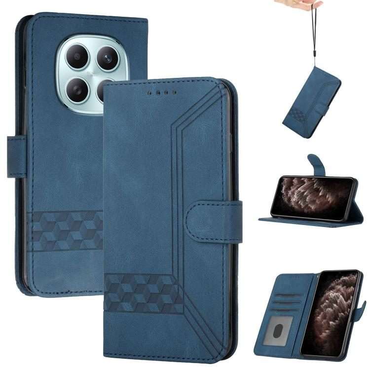 For Redmi Note 15 4G / 5G 164mm / Poco M8 5G Cubic Skin Feel Flip Leather Phone Case(Blue)