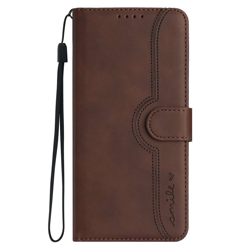 For Redmi Note 14 Pro+ 5G Heart Pattern Skin Feel Leather Phone Case(Brown)