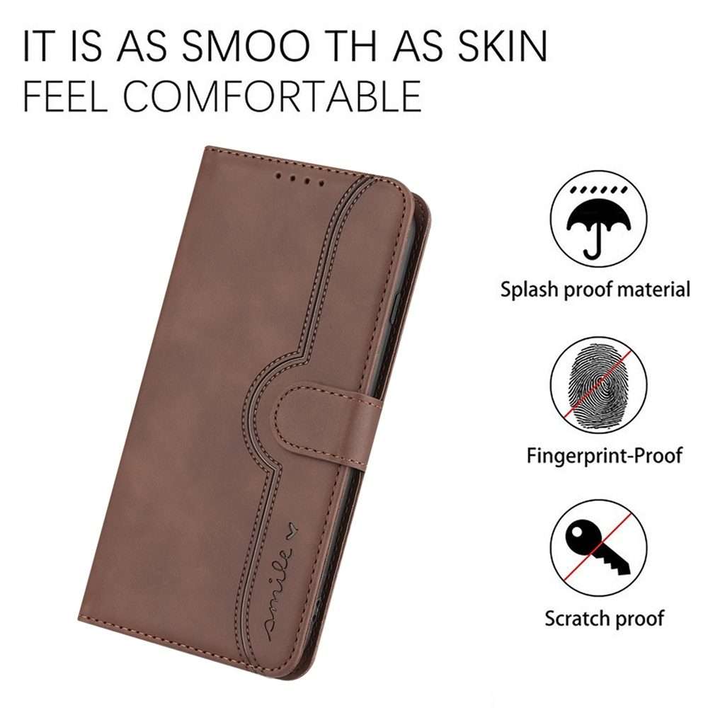 For Redmi Note 14 Pro+ 5G Heart Pattern Skin Feel Leather Phone Case(Brown)