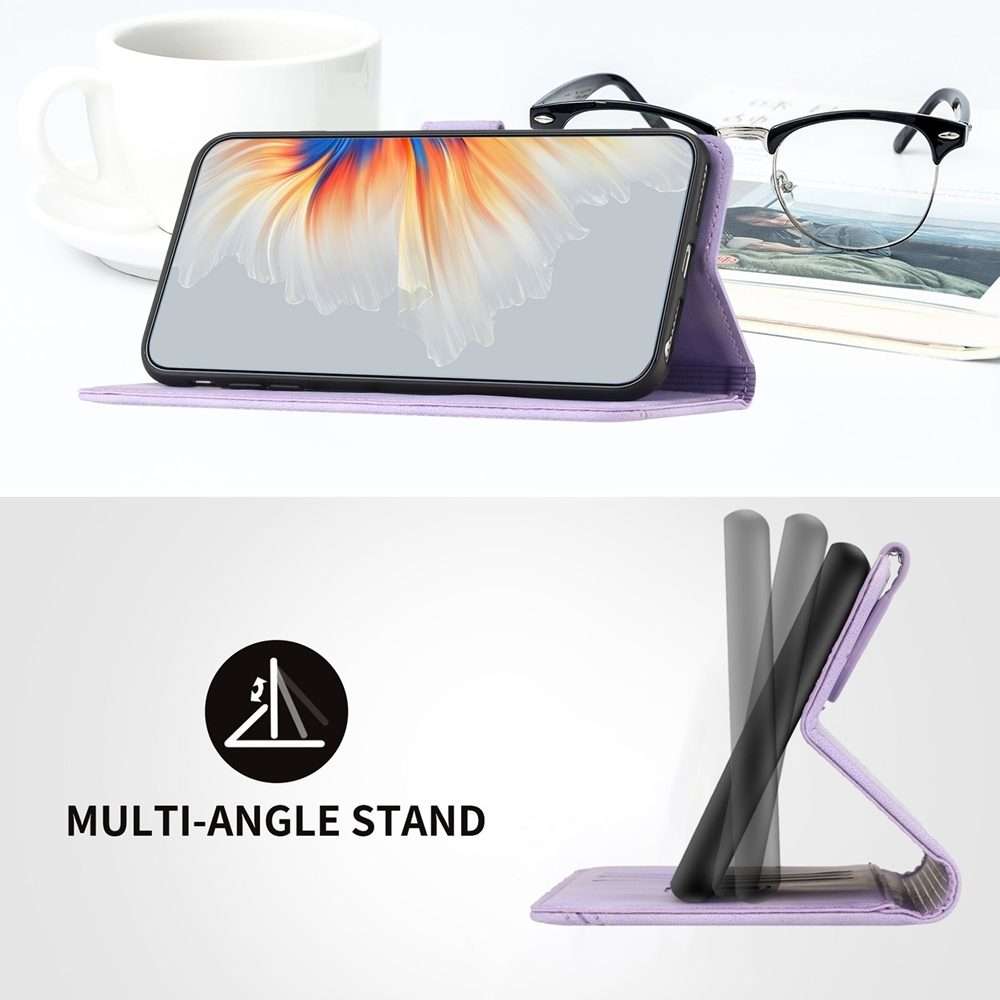 For Redmi Note 14 Pro+ 5G Heart Pattern Skin Feel Leather Phone Case(Purple)