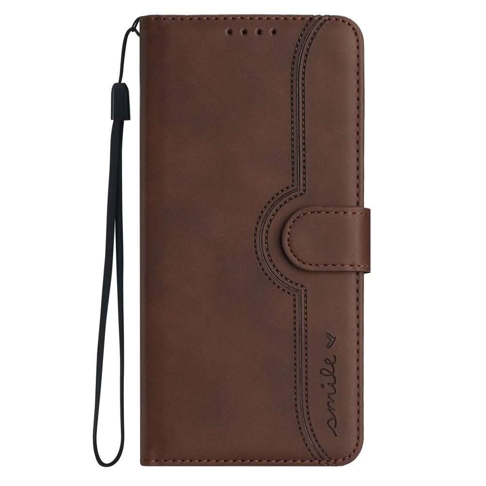 For Redmi K80 / Poco F7 Pro Heart Pattern Skin Feel Leather Phone Case(Brown)