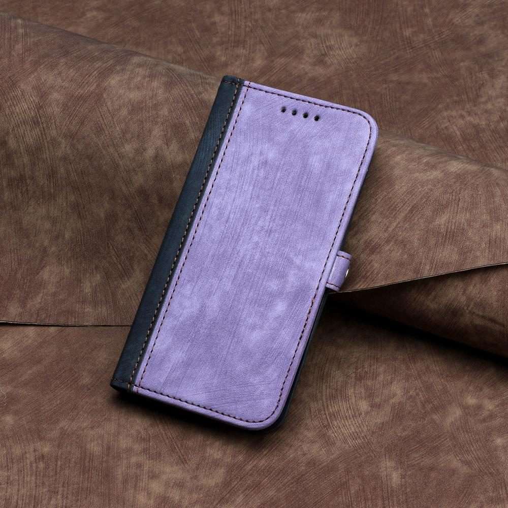 For Redmi Note 14 Pro 4G Side Buckle Double Fold Hand Strap Leather Phone Case(Purple)