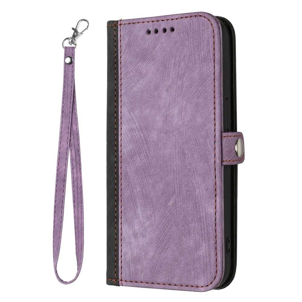 For Redmi Note 14 Pro 4G Side Buckle Double Fold Hand Strap Leather Phone Case(Purple)