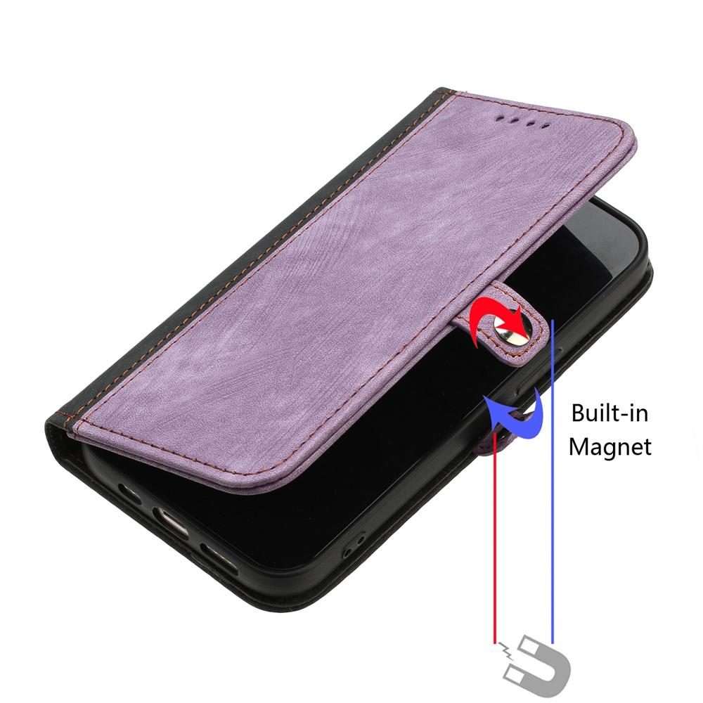 For Redmi Note 14 Pro 4G Side Buckle Double Fold Hand Strap Leather Phone Case(Purple)