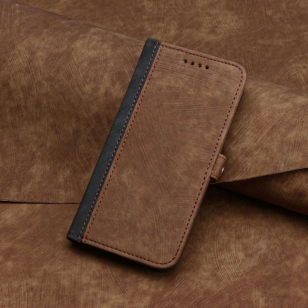For Redmi K80 / Poco F7 Pro Side Buckle Double Fold Hand Strap Leather Phone Case(Brown)