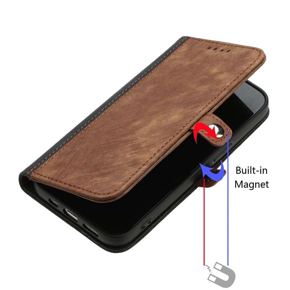 For Redmi K80 / Poco F7 Pro Side Buckle Double Fold Hand Strap Leather Phone Case(Brown)