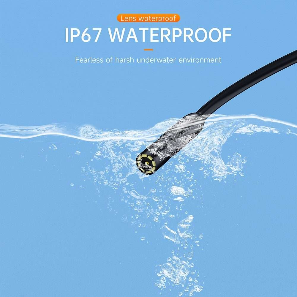 AN112 2 in 1 USB-C / Type-C + 8 Pin Interface 5.5mm HD Industry Endoscope, Length:1m Hard Tube