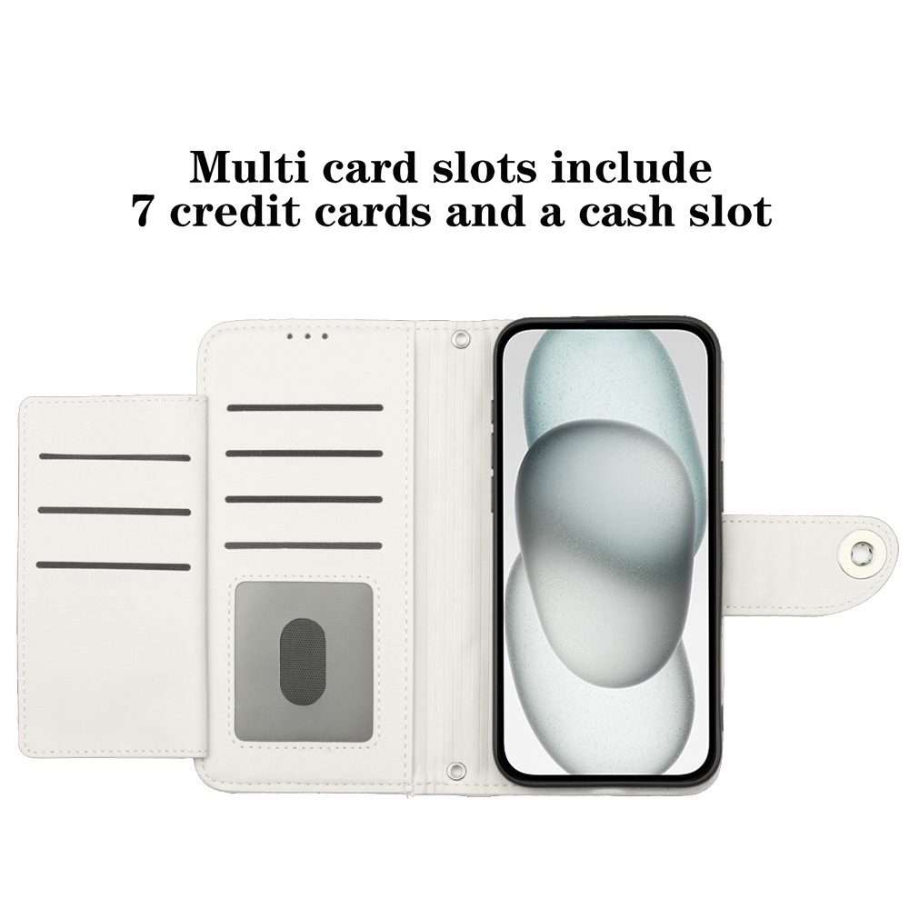 For Redmi K80 5G / K80 Pro 5G Rhombic Texture Flip Leather Phone Case with Lanyard(White)